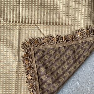 42-45” Reversible Table Topper with beautiful fringe- offers welcome